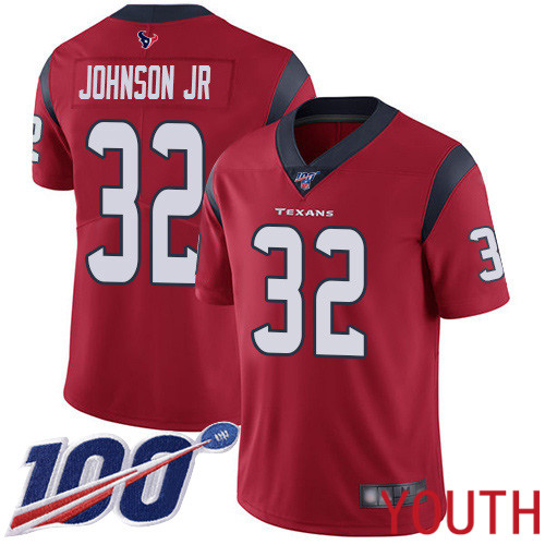 Houston Texans Limited Red Youth Lonnie Johnson Alternate Jersey NFL Football #32 100th Season Vapor Untouchable